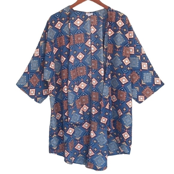 Lularoe Southwest Print Lindsay Kimono Duster Open Top Cardigan - Picture 2 of 8